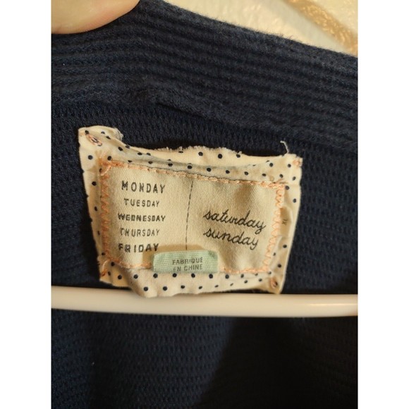 Saturday Sunday XL Women's Peplum Button Sweater Blue Textured Boho Anthro - Picture 6 of 11